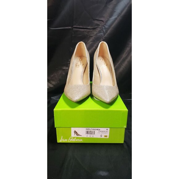 Hazel Womens Padded Insole Pointed Toe Pumps (Gold Sparkle) Size 9M - Picture 6 of 7